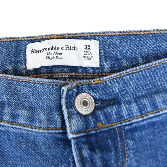 Abercrombie Mom Jeans High Rise 35 20 L Long  Soft Grunge Preppy - Picture 4 of 8